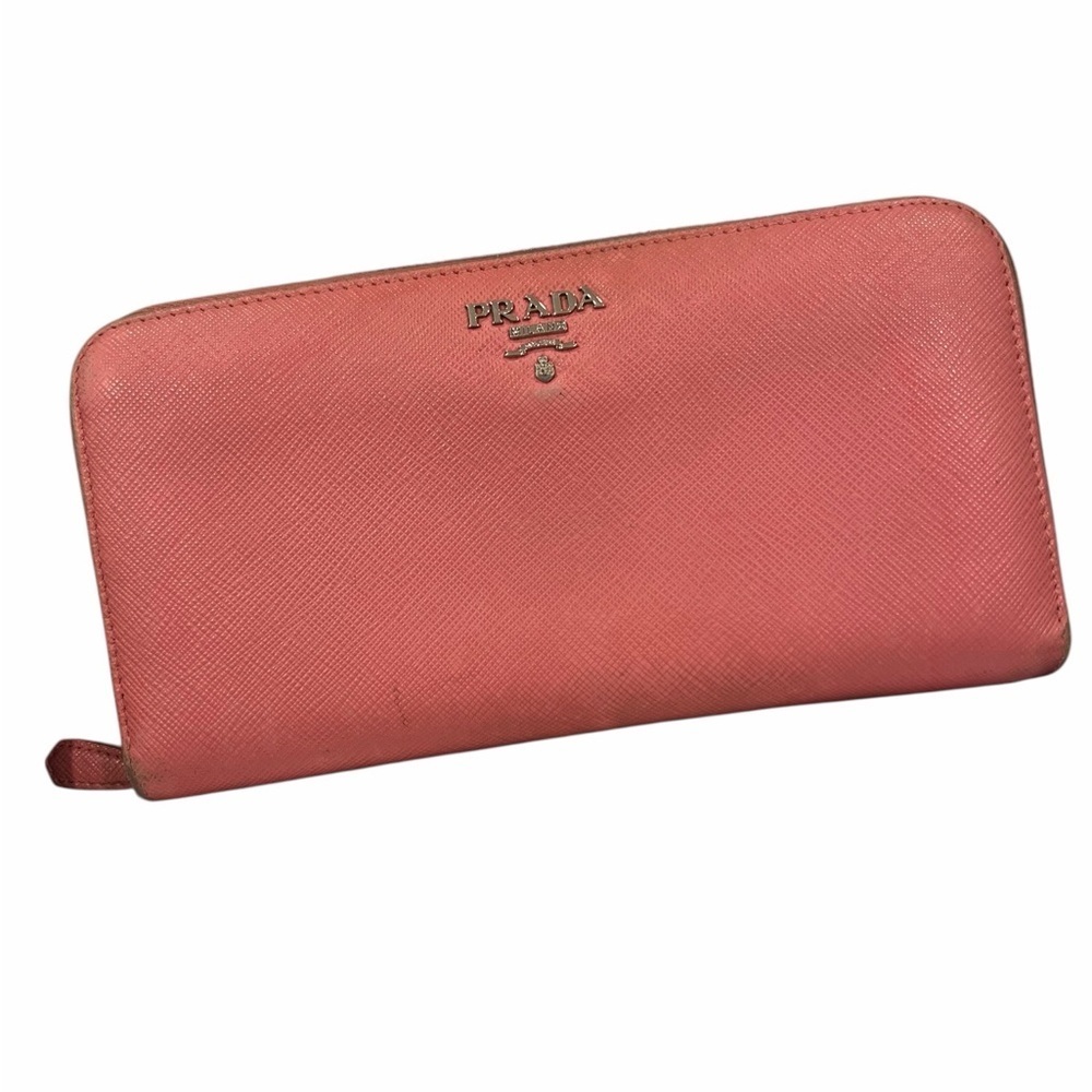 Prada Large Saffiano Leather Zip-Around Wallet | Petal Pink - Picture 1 of 14